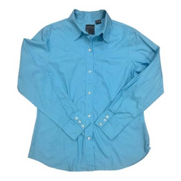 Roper Tops - Roper Wear the West Blue/Teal Button Down Size L Blouse Women NWOT
